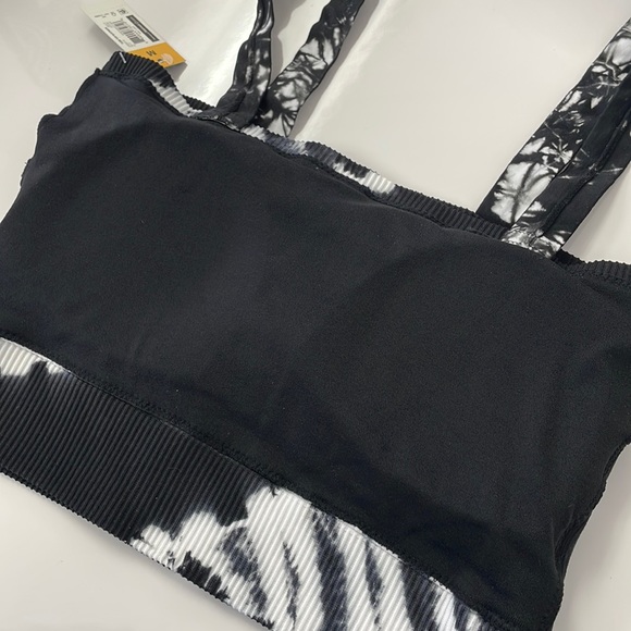 NWT • Black/White Tie Dye Tube Top with Straps - Picture 9 of 11